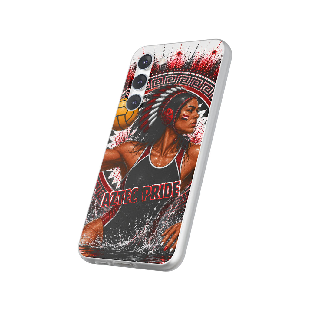 Aztec Water Polo Warrior – Flexi Phone Case (iPhone & Samsung • Clear TPU • Made in USA • Personalized Option)