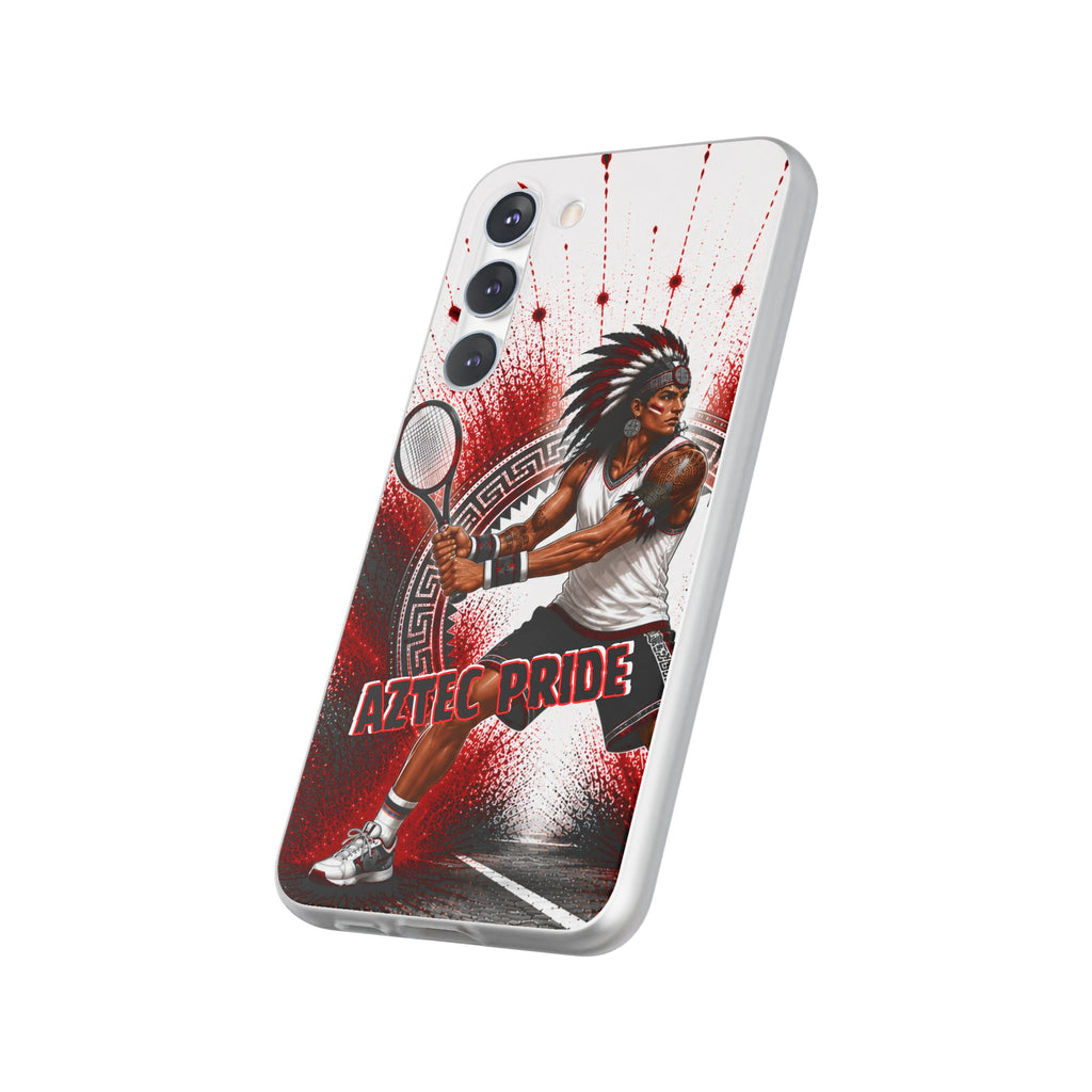 Aztec Tennis Male Warrior – Flexi Phone Case (iPhone & Samsung • Clear TPU • Made & Shipped in the USA • 🚚 FREE USA Shipping • Personalized Option)