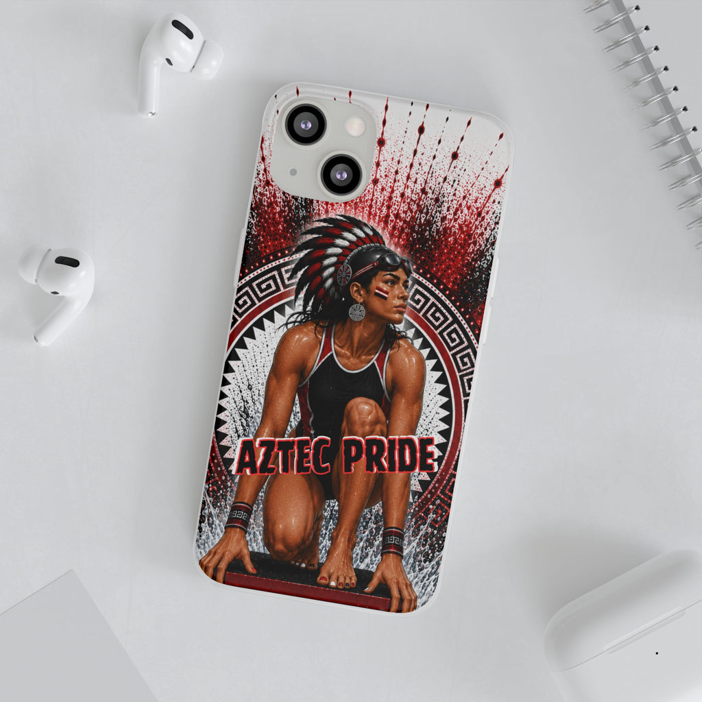 Aztec Swim & Dive Warrior – Flexi Phone Case (iPhone & Samsung • Clear TPU • Made & Shipped in the USA • 🚚 FREE USA Shipping • Personalized Option)
