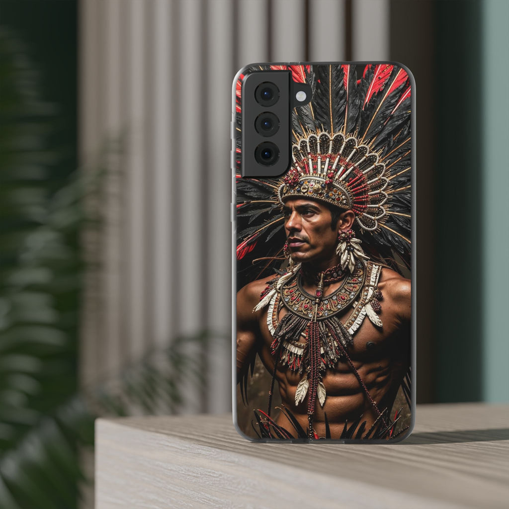 Aztec Sun Guardian – Flexi Phone Case (iPhone & Samsung • Clear TPU • Made in USA • Personalized Option)