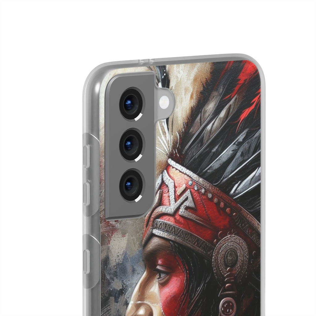Aztec Silent Warrior – Flexi Phone Case (iPhone & Samsung • Clear TPU • Made in USA • Personalized Option)