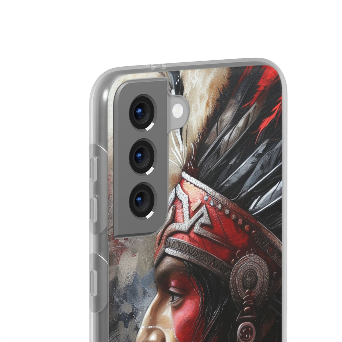 Aztec Silent Warrior – Flexi Phone Case (iPhone & Samsung • Clear TPU • Made in USA • Personalized Option)