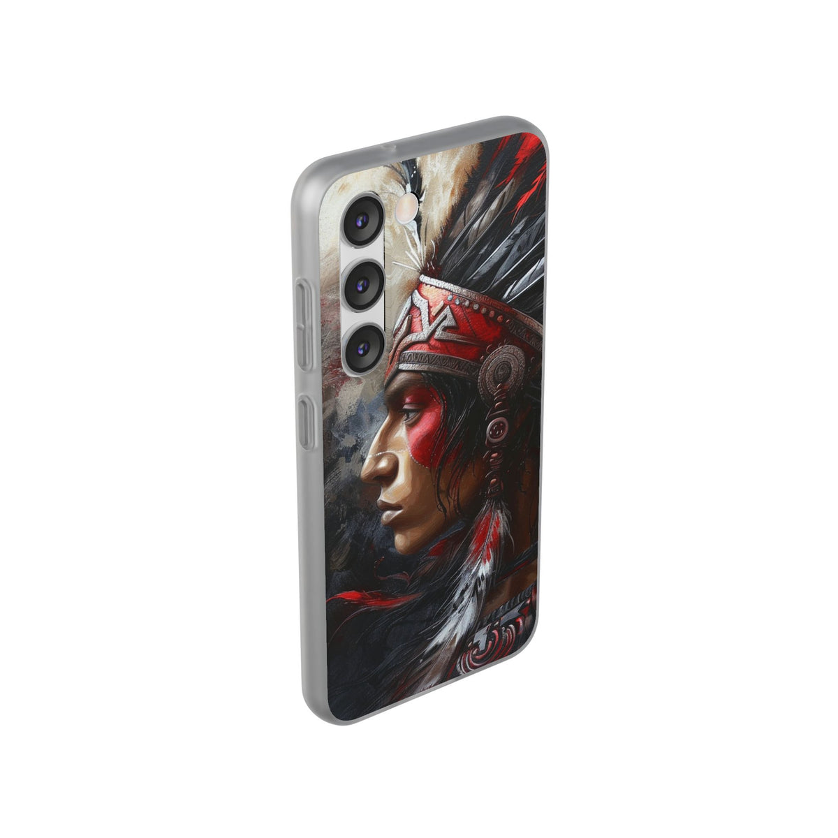 Aztec Silent Warrior – Flexi Phone Case (iPhone & Samsung • Clear TPU • Made in USA • Personalized Option)