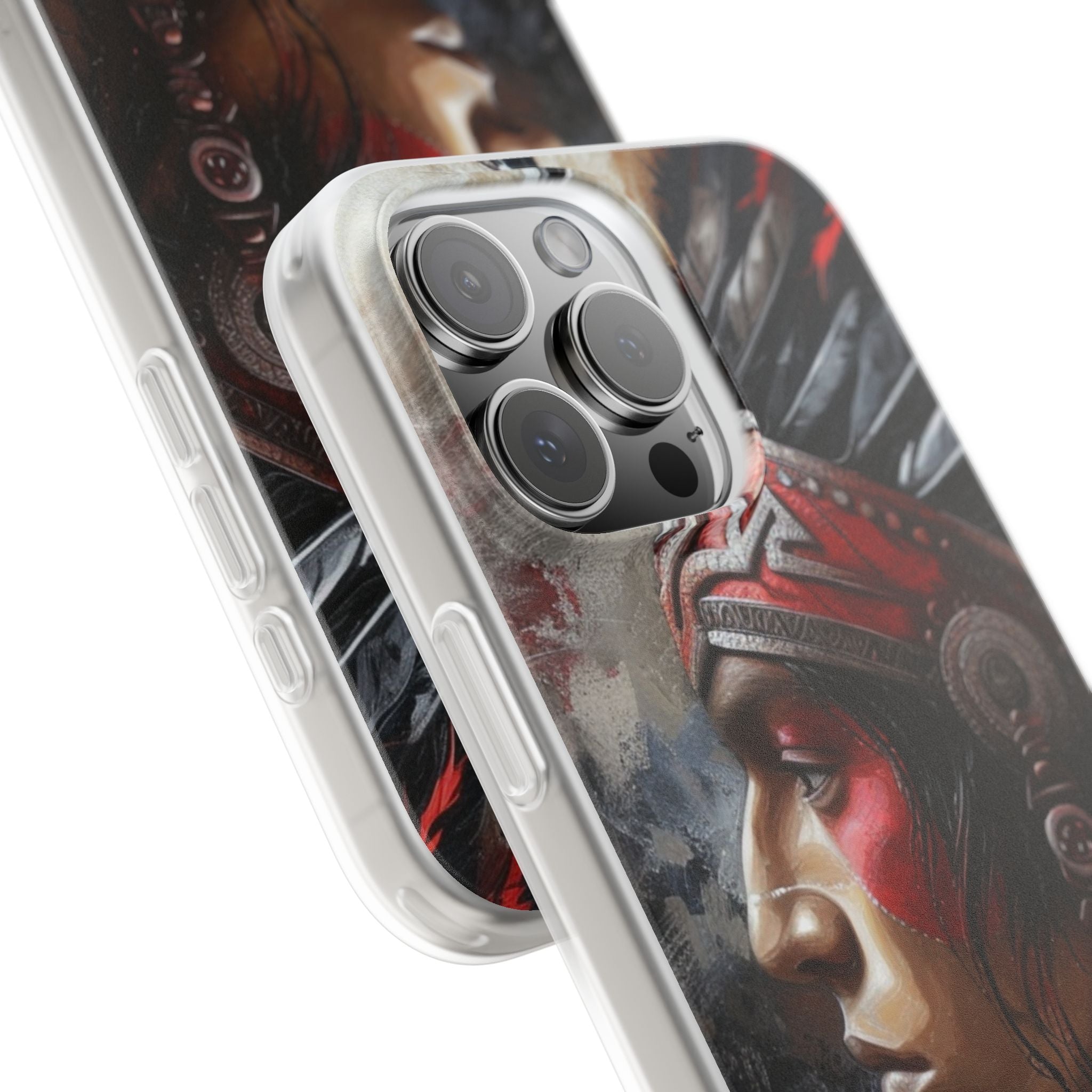 Aztec Silent Warrior – Flexi Phone Case (iPhone & Samsung • Clear TPU • Made in USA • Personalized Option)