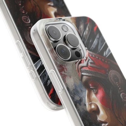 Aztec Silent Warrior – Flexi Phone Case (iPhone & Samsung • Clear TPU • Made in USA • Personalized Option)