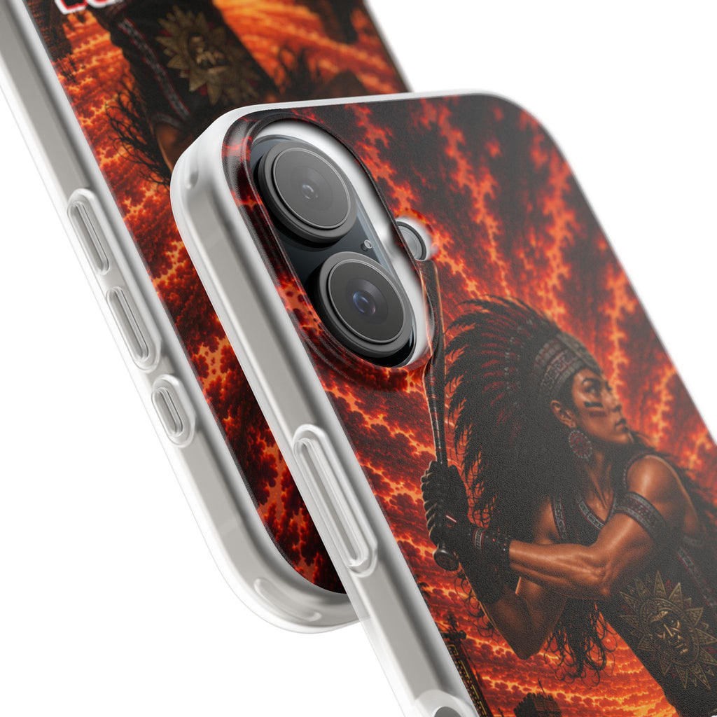 Aztec Softball Warrior – Flexi Phone Case (iPhone & Samsung • Clear TPU • Made & Shipped in the USA • 🚚 FREE USA Shipping • Personalized Option)