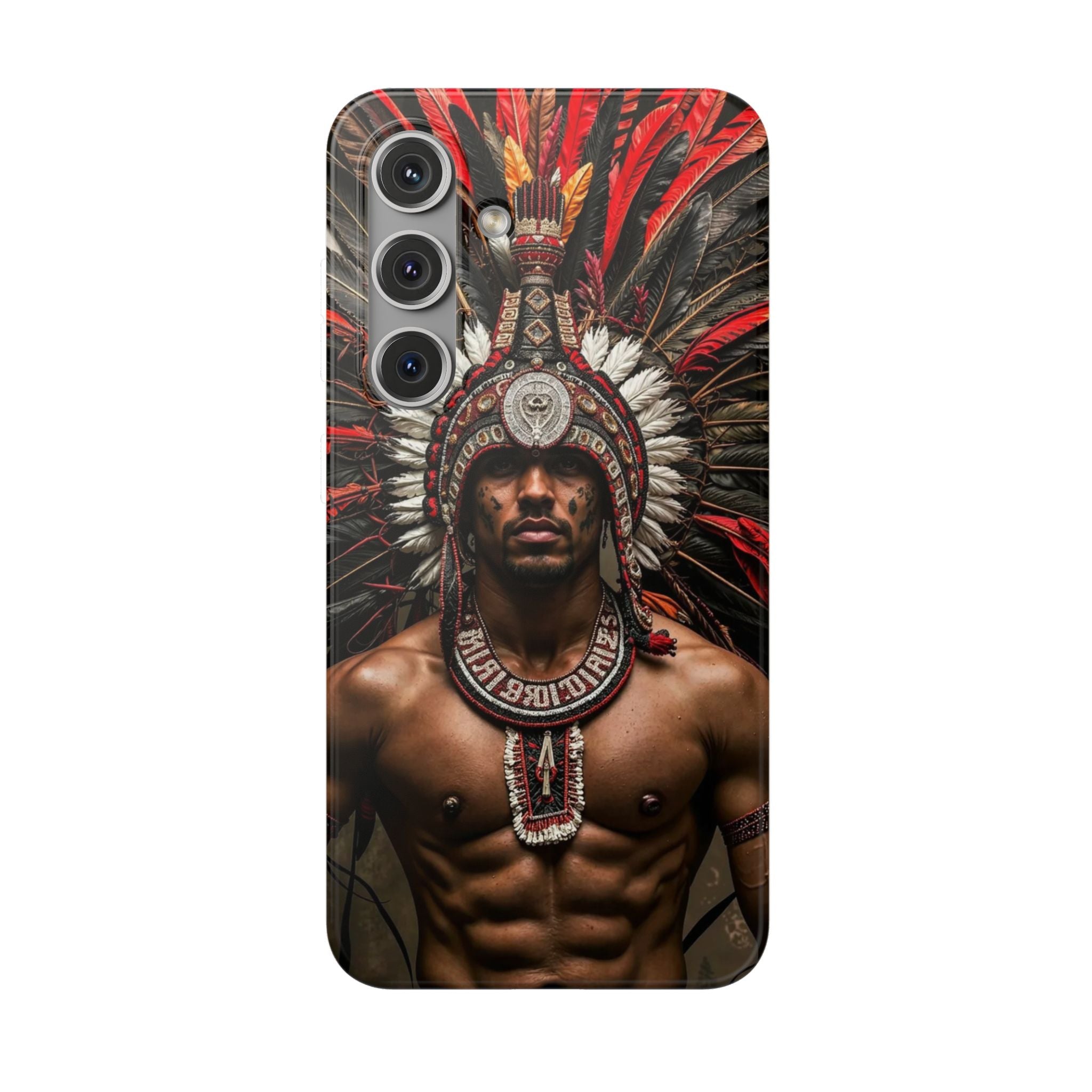 Aztec Warrior Eagle – Flexi Phone Case (iPhone & Samsung • Clear TPU • Made in USA • Personalized Option)