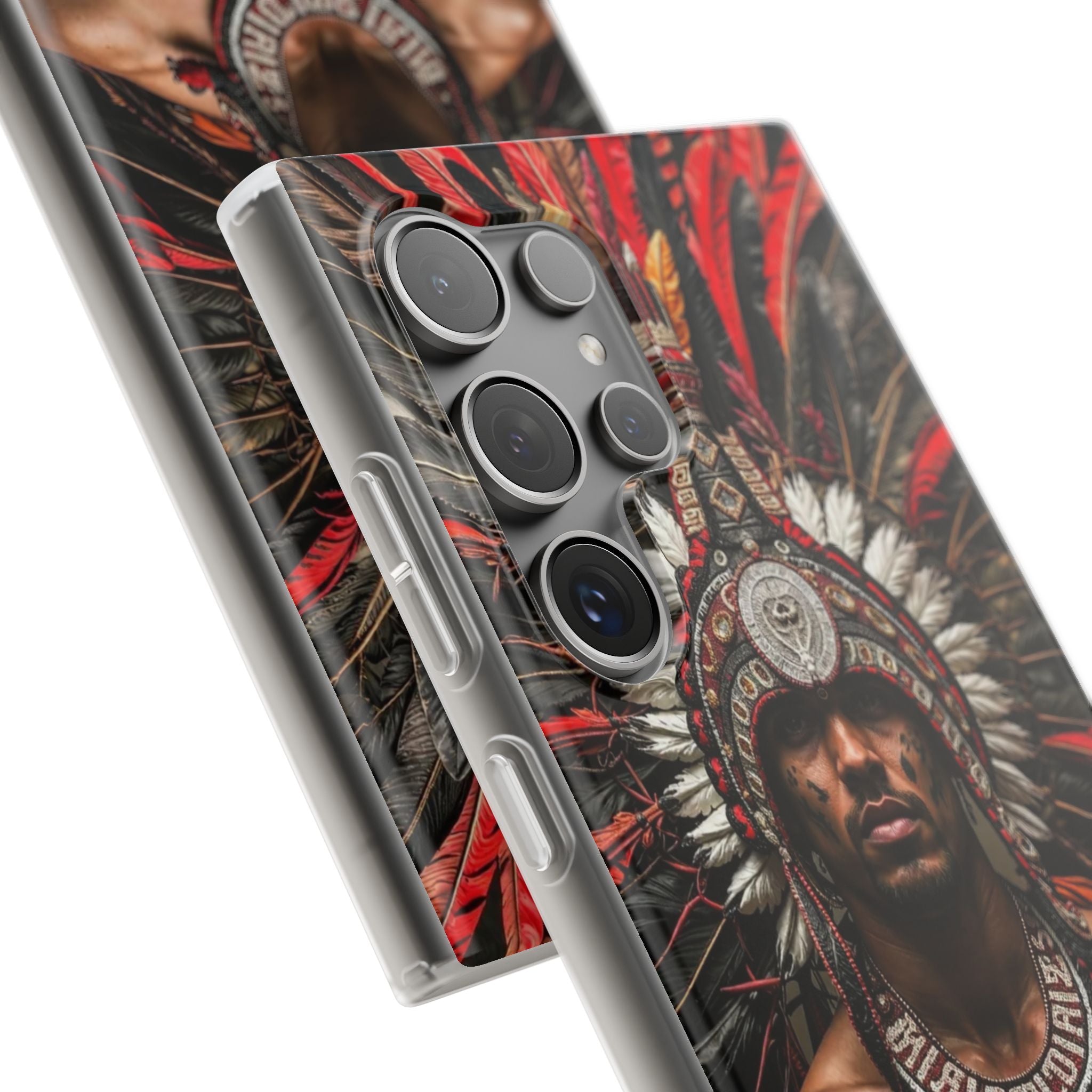 Aztec Warrior Eagle – Flexi Phone Case (iPhone & Samsung • Clear TPU • Made in USA • Personalized Option)