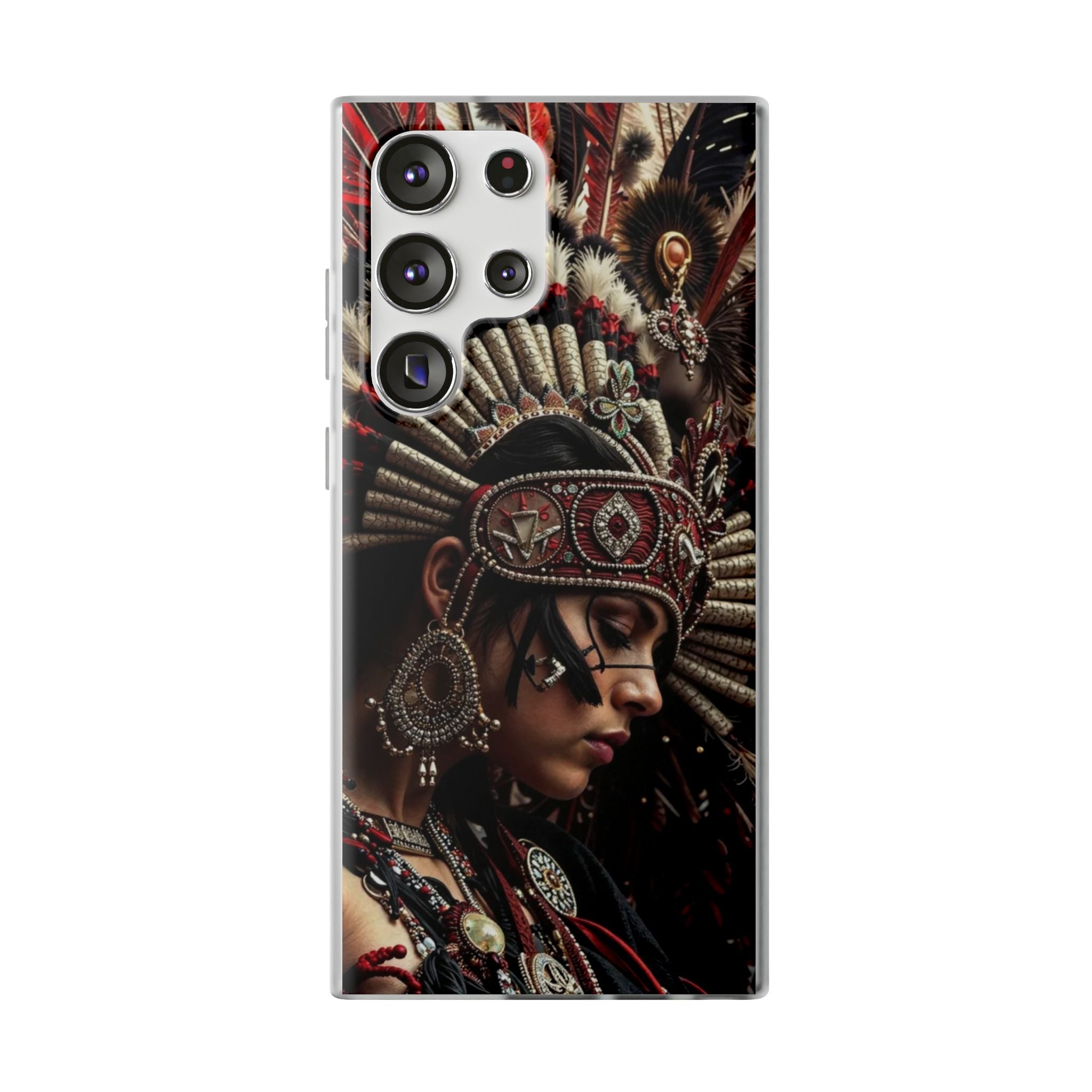 Aztec Goddess Spirit – Flexi Phone Case (iPhone & Samsung • Clear TPU • Made in USA • Personalized Option)