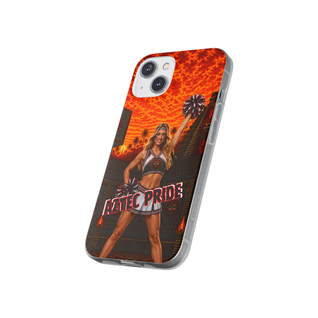 Aztec Cheerleader Warrior – Flexi Phone Case (iPhone & Samsung • Clear TPU • Made & Shipped in the USA • 🚚 FREE USA Shipping • Personalized Option)