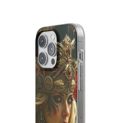 Aztec Fireheart Queen – Flexi Phone Case (iPhone & Samsung • Clear TPU • Made in USA • Personalized Option)