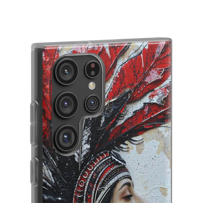 Aztec Silent Goddess – Flexi Phone Case (iPhone & Samsung • Clear TPU • Made in USA • Personalized Option)