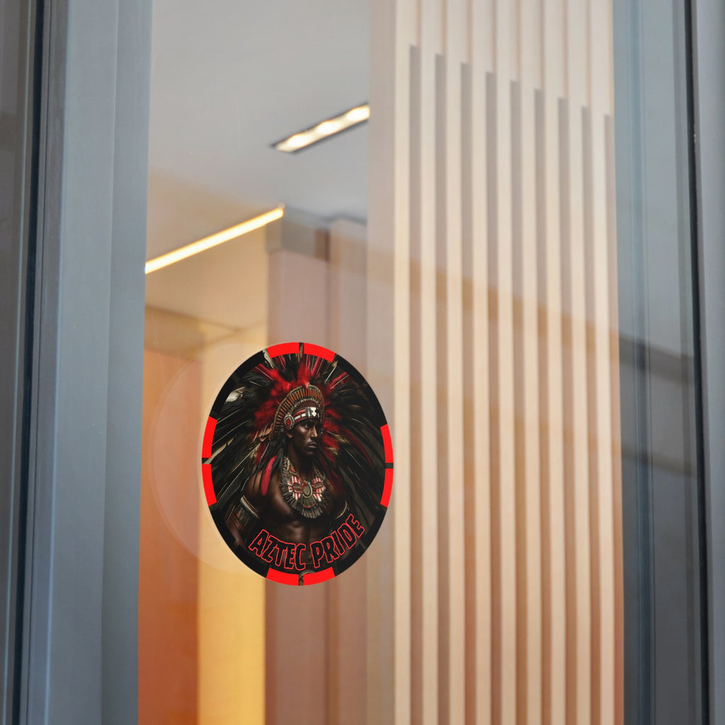 Aztec Panther Warrior Round Vinyl Sticker – Waterproof Matte Decal (2”–6”)