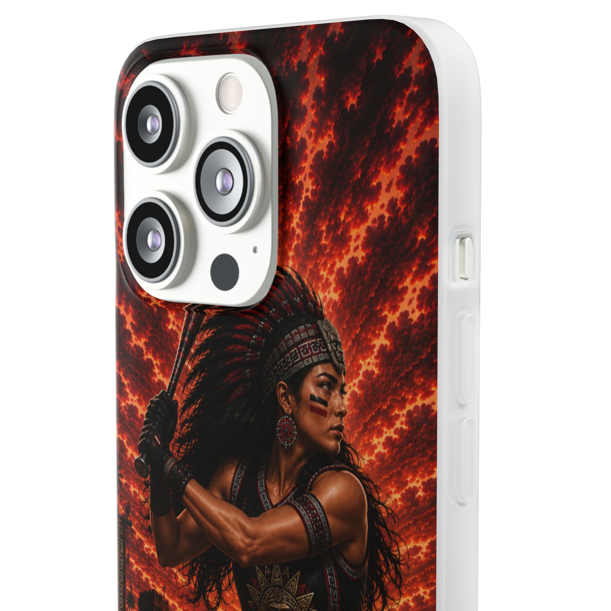 Aztec Softball Warrior – Flexi Phone Case (iPhone & Samsung • Clear TPU • Made & Shipped in the USA • 🚚 FREE USA Shipping • Personalized Option)