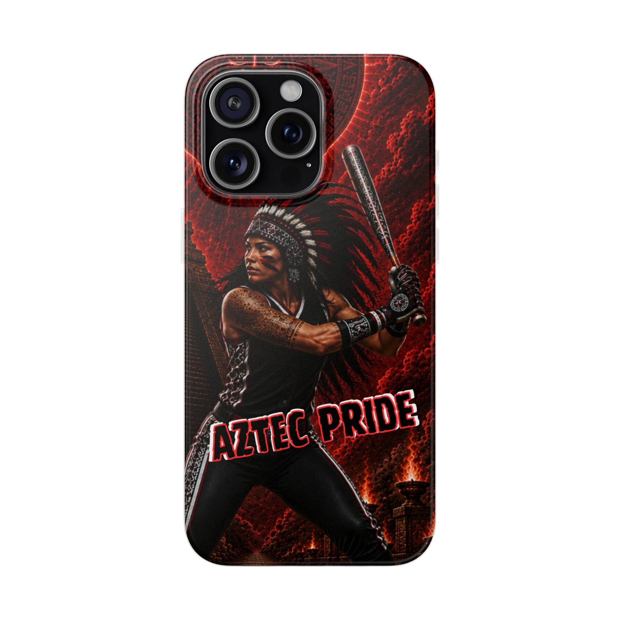Aztec Softball Warrior – Flexi Phone Case (iPhone & Samsung • Clear TPU • Made in USA • Personalized Option)