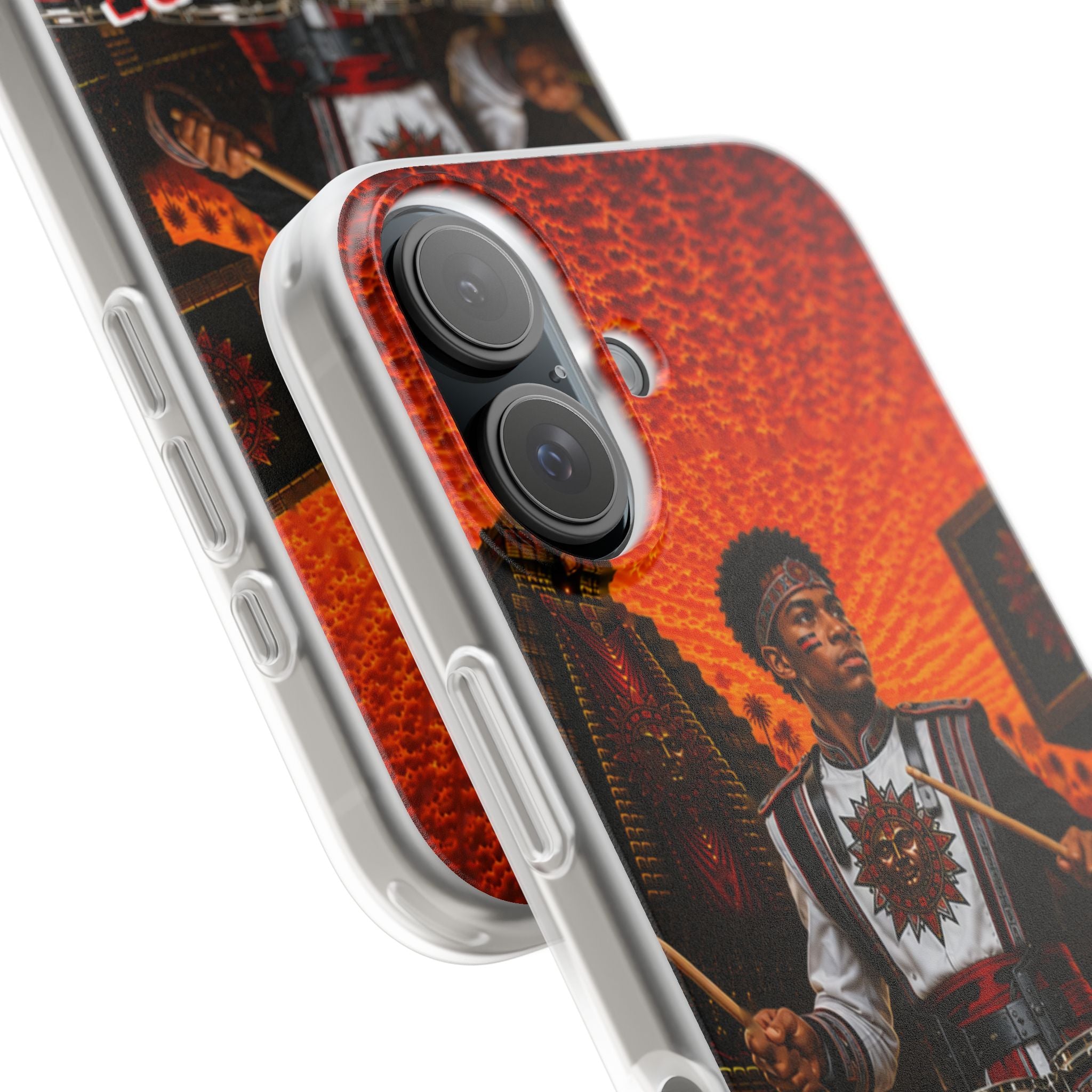 Aztec Band Warrior – Flexi Phone Case (iPhone & Samsung • Clear TPU • Made & Shipped in the USA • 🚚 FREE USA Shipping • Personalized Option)