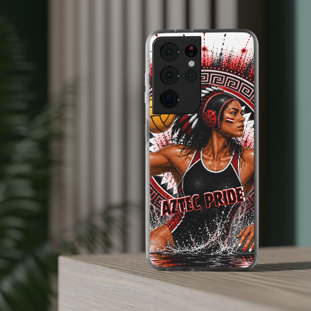 Aztec Water Polo Warrior – Flexi Phone Case (iPhone & Samsung • Clear TPU • Made in USA • Personalized Option)
