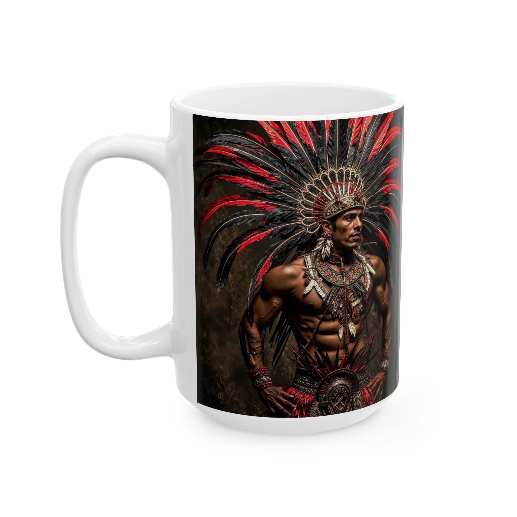 Aztec Sun Guardian – Ceramic Mug (11oz, 15oz • Dishwasher & Microwave Safe • Made in USA • Personalized Option)