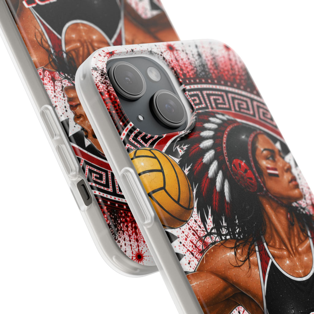 Aztec Water Polo Warrior – Flexi Phone Case (iPhone & Samsung • Clear TPU • Made in USA • Personalized Option)