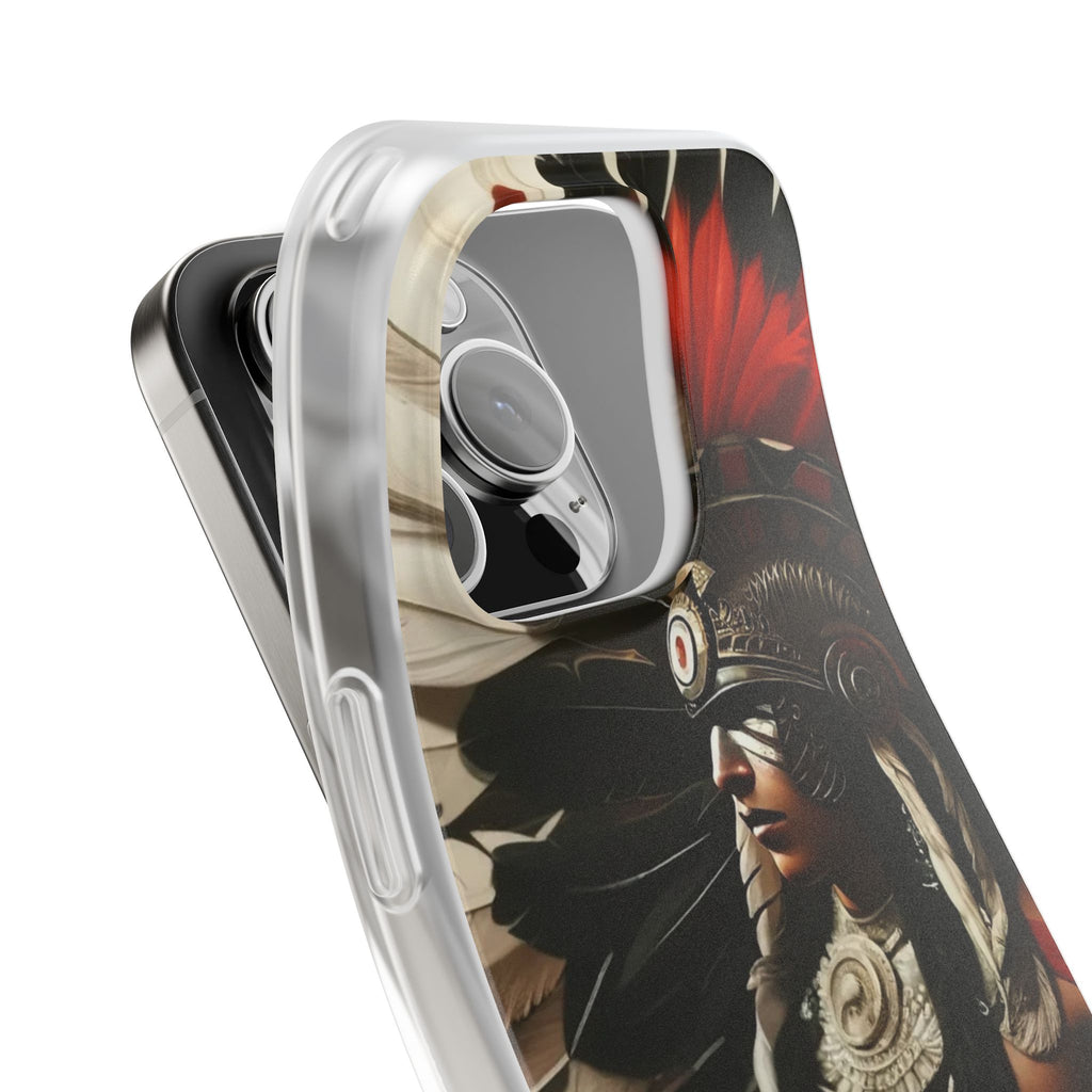 Aztec Fierce Warrior – Flexi Phone Case (iPhone & Samsung • Clear TPU • Made in USA • Personalized Option)