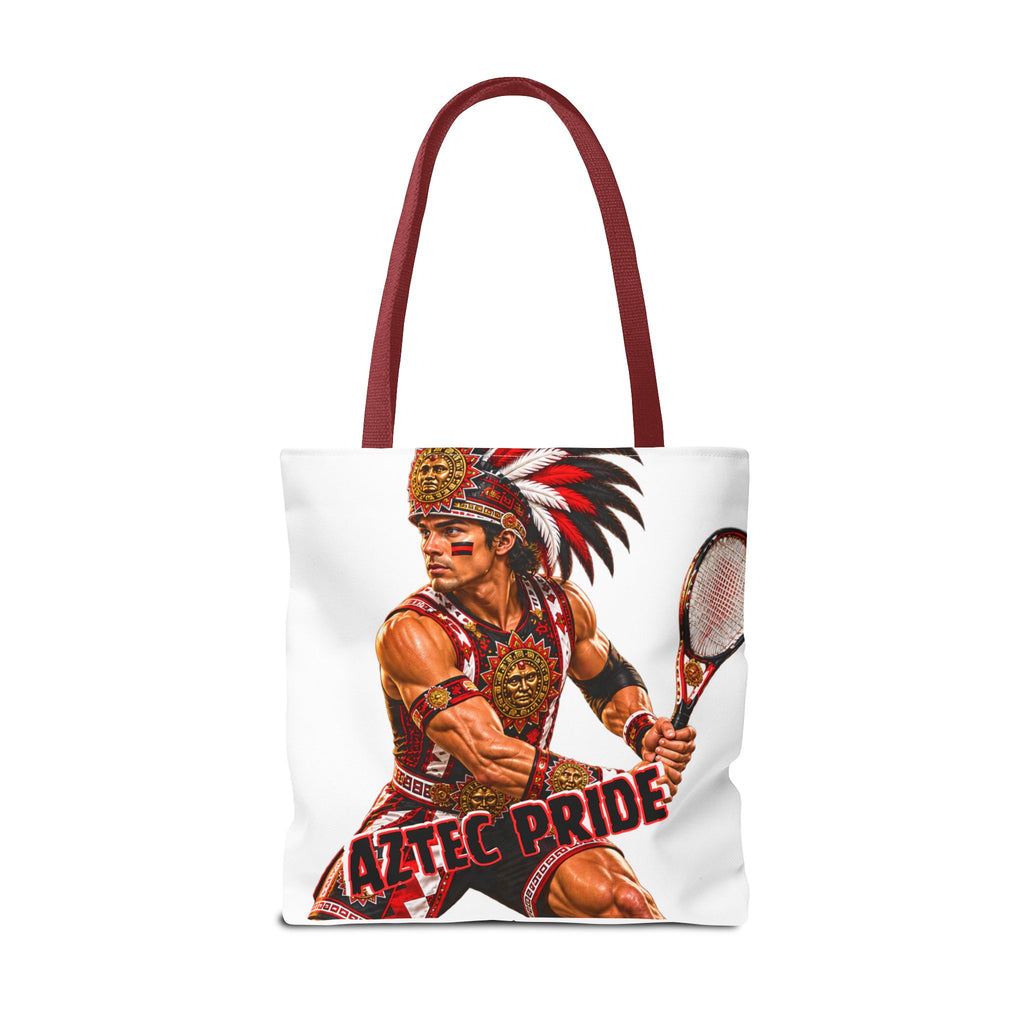 Aztec Tennis Male Warrior Tote Bag | Aztec-Inspired AI Art • Made & Shipped in the USA • 🚚 FREE USA Shipping • FREE Personalization