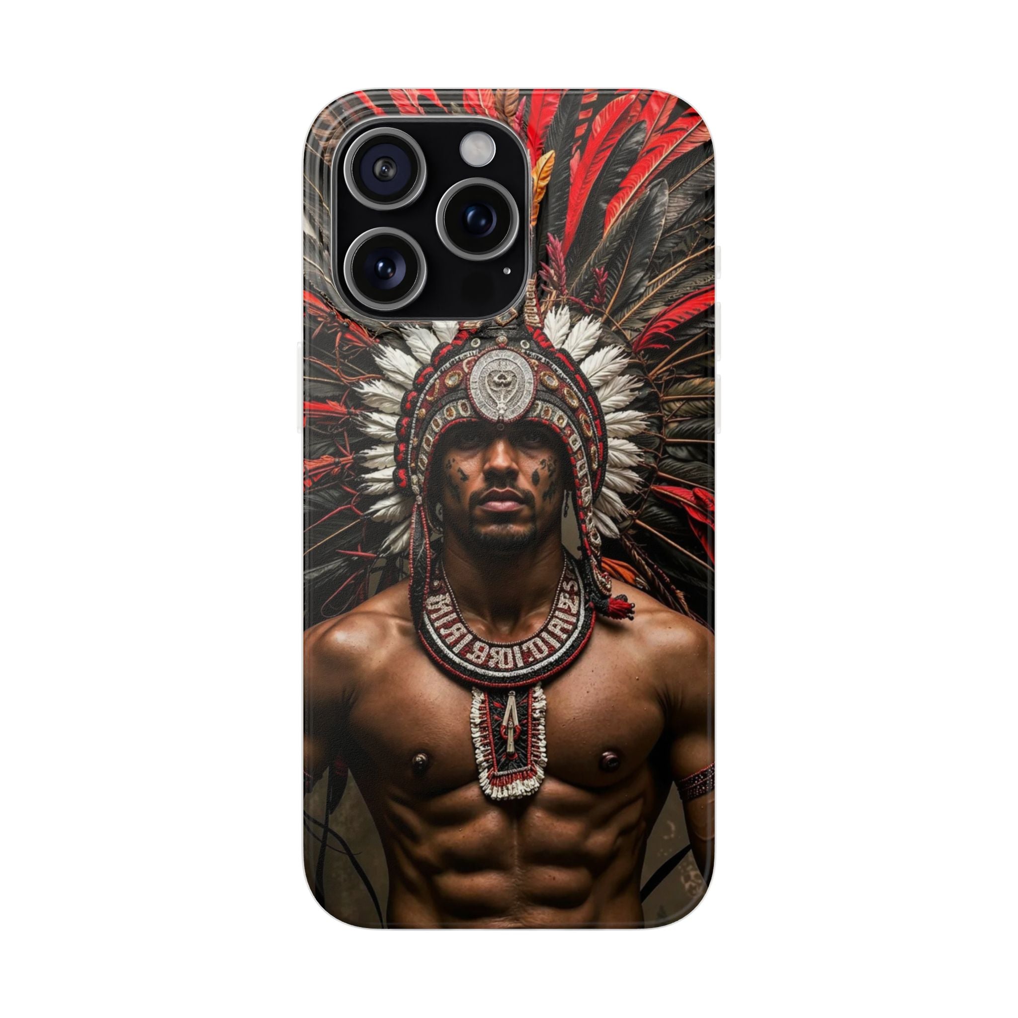 Aztec Warrior Eagle – Flexi Phone Case (iPhone & Samsung • Clear TPU • Made in USA • Personalized Option)