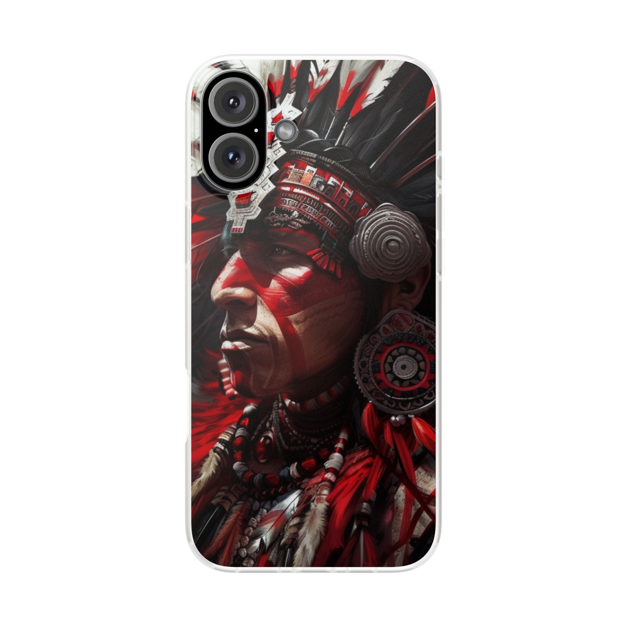 Aztec Loyal Warrior – Flexi Phone Case (iPhone & Samsung • Clear TPU • Made in USA • Personalized Option)