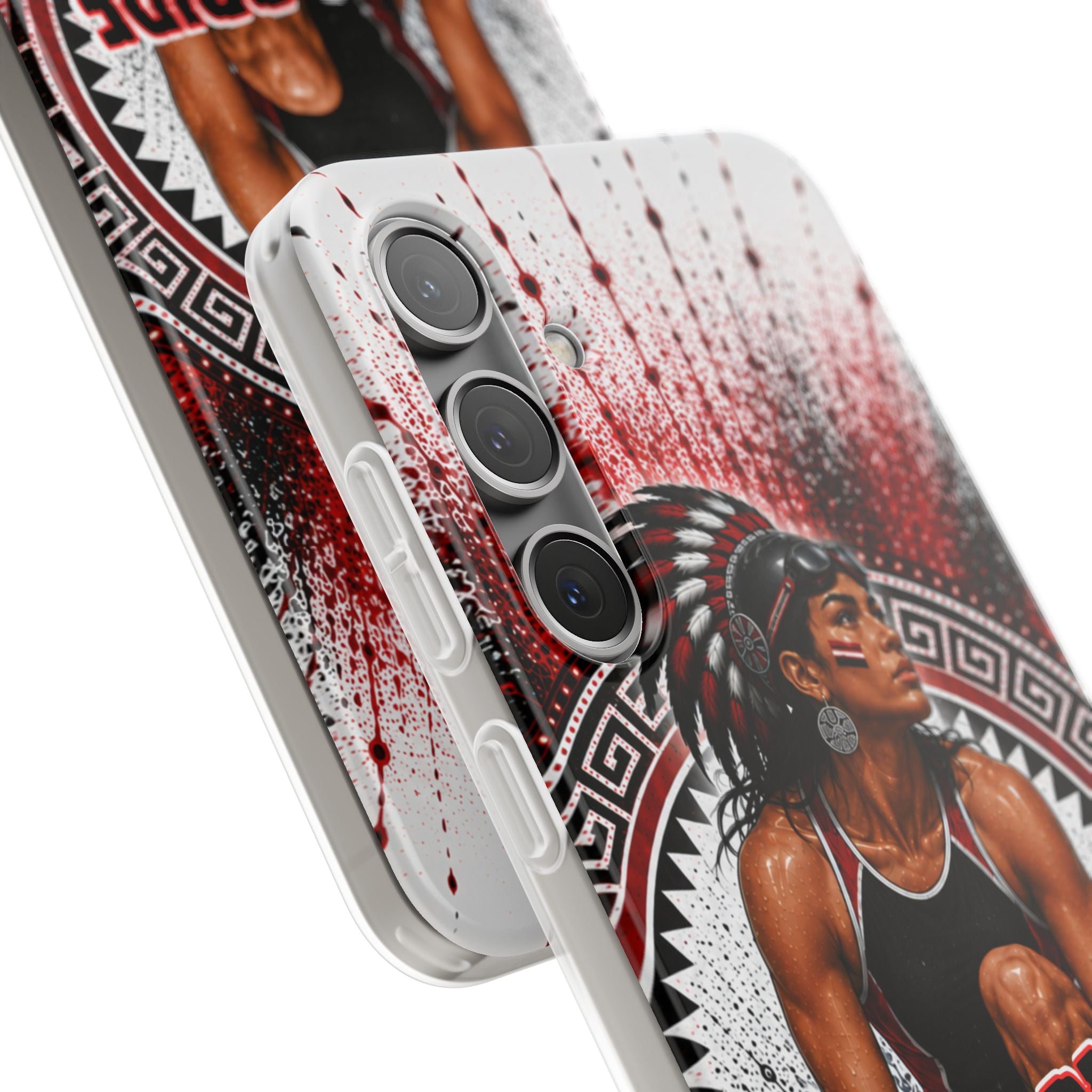 Aztec Swim & Dive Warrior – Flexi Phone Case (iPhone & Samsung • Clear TPU • Made & Shipped in the USA • 🚚 FREE USA Shipping • Personalized Option)