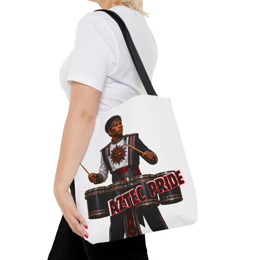 Aztec Band Warrior Tote Bag | Aztec-Inspired AI Art • Made & Shipped in the USA • 🚚 FREE USA Shipping • FREE Personalization