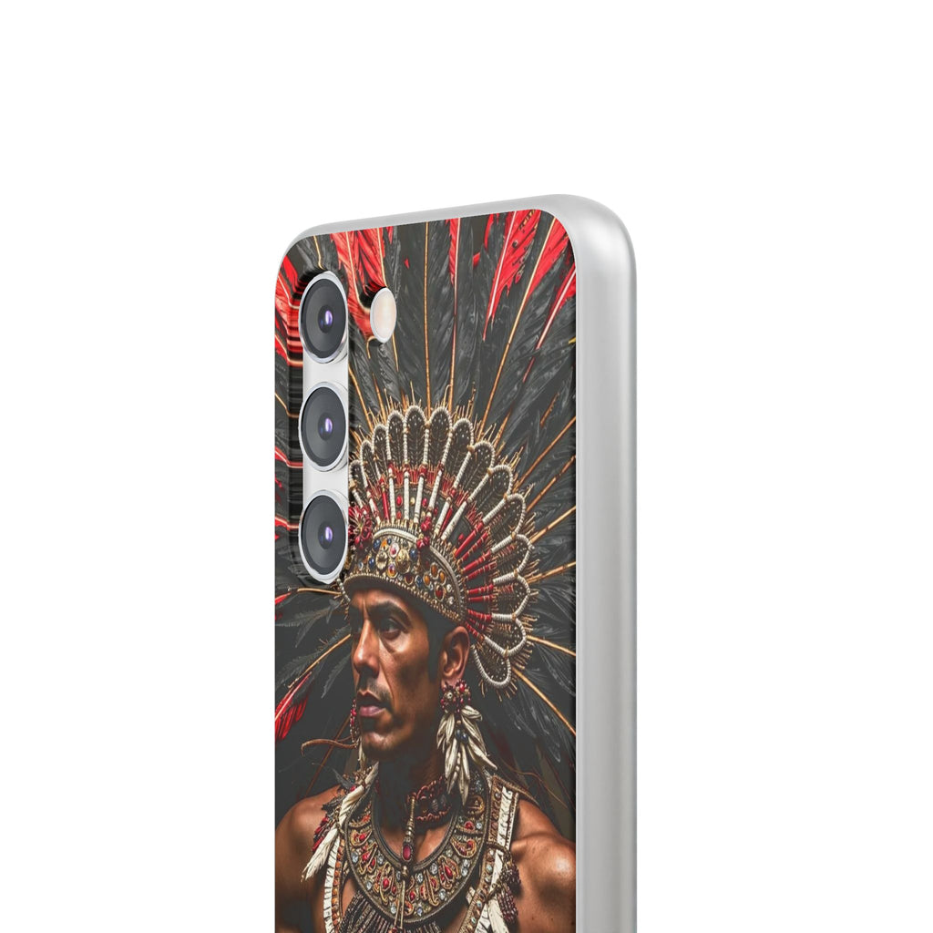 Aztec Sun Guardian – Flexi Phone Case (iPhone & Samsung • Clear TPU • Made in USA • Personalized Option)