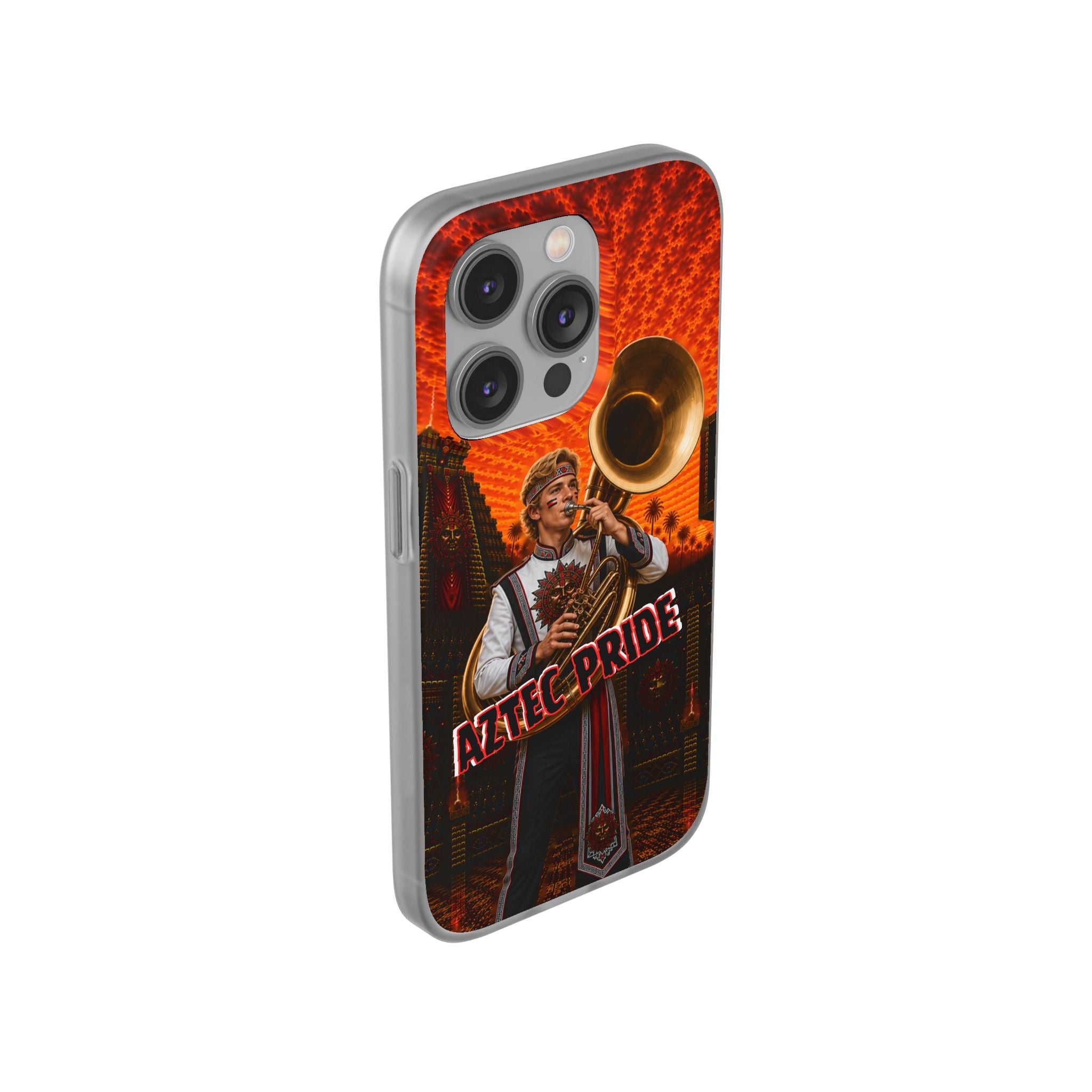 Aztec Band Warrior – Flexi Phone Case (iPhone & Samsung • Clear TPU • Made & Shipped in the USA • 🚚 FREE USA Shipping • Personalized Option)