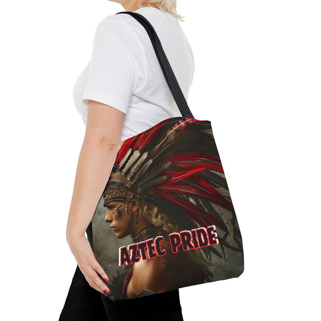 Aztec Storm Warrior Tote Bag – Aztec-Inspired Reusable Shopping Bag | GringoArte