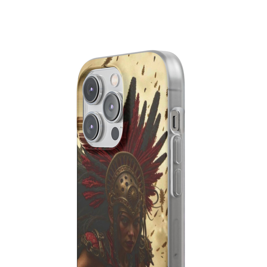 Aztec Bloodwar Queen – Flexi Phone Case (iPhone & Samsung • Clear TPU • Made in USA • Personalized Option)