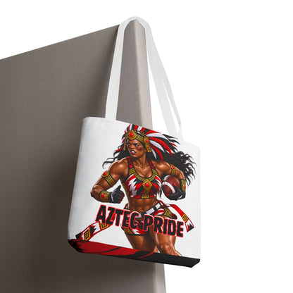 Aztec Flag Football Savage Female Warrior Tote Bag