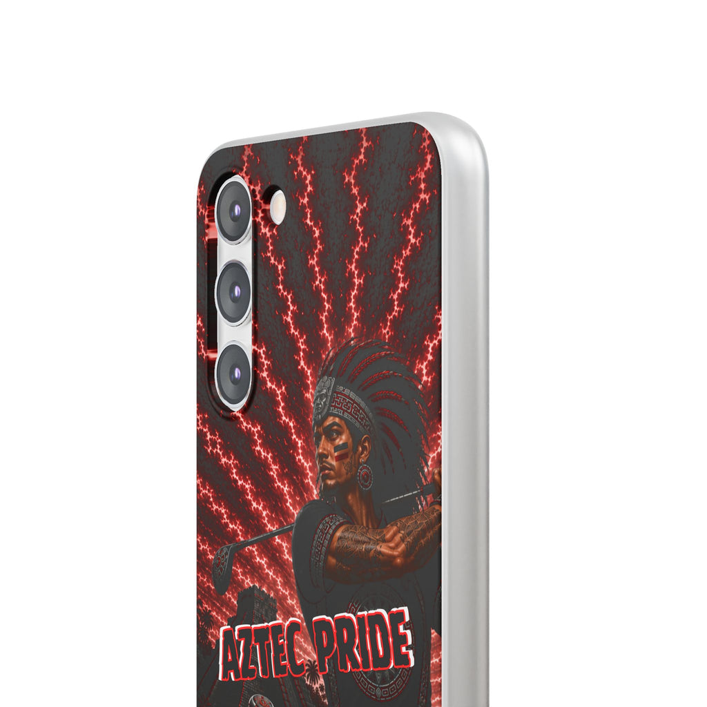 Aztec Golf Male Warrior – Flexi Phone Case (iPhone & Samsung • Clear TPU • Made & Shipped in the USA • 🚚 FREE USA Shipping • Personalized Option)