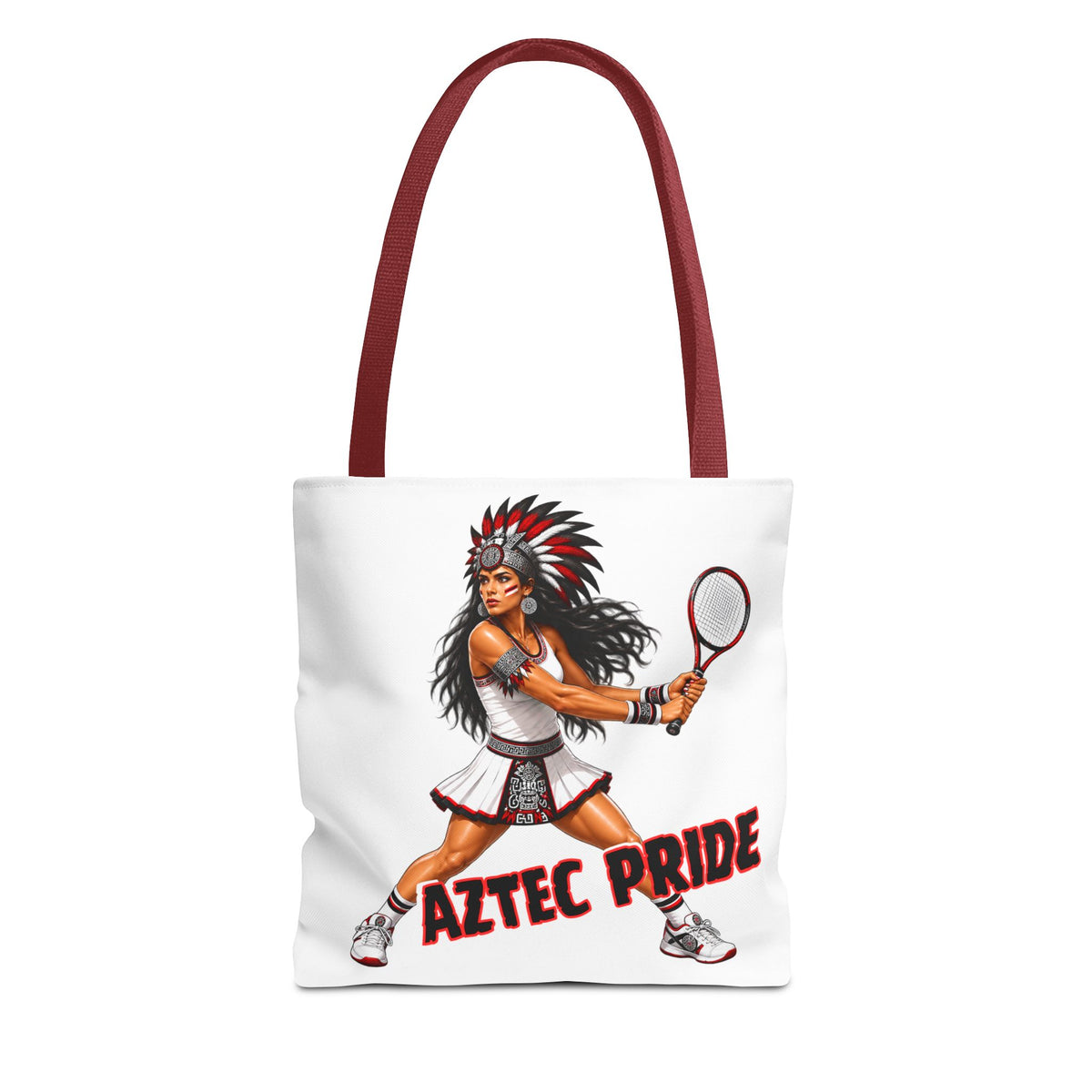 Aztec Tennis Female Warrior Tote Bag | Aztec-Inspired AI Art • Made & Shipped in the USA • 🚚 FREE USA Shipping • FREE Personalization