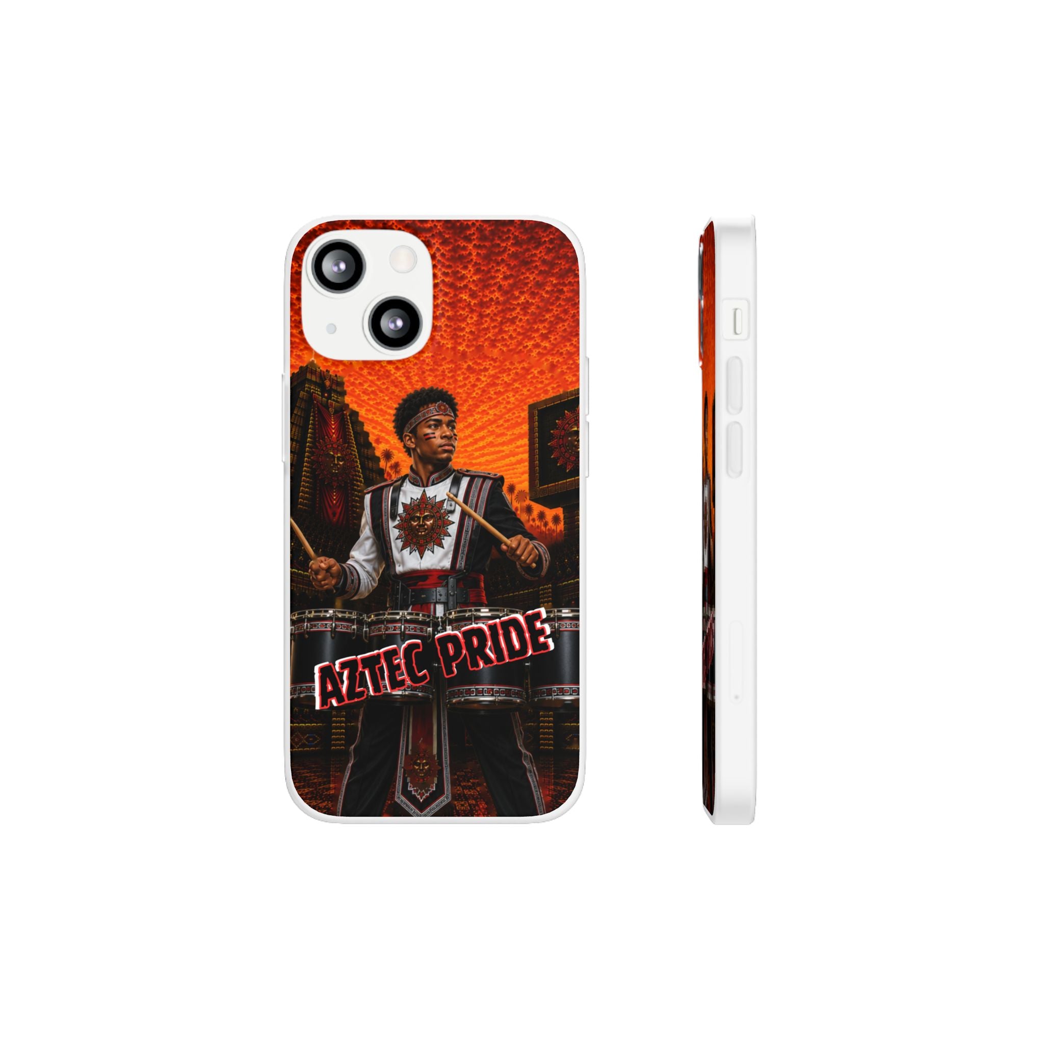Aztec Band Warrior – Flexi Phone Case (iPhone & Samsung • Clear TPU • Made & Shipped in the USA • 🚚 FREE USA Shipping • Personalized Option)