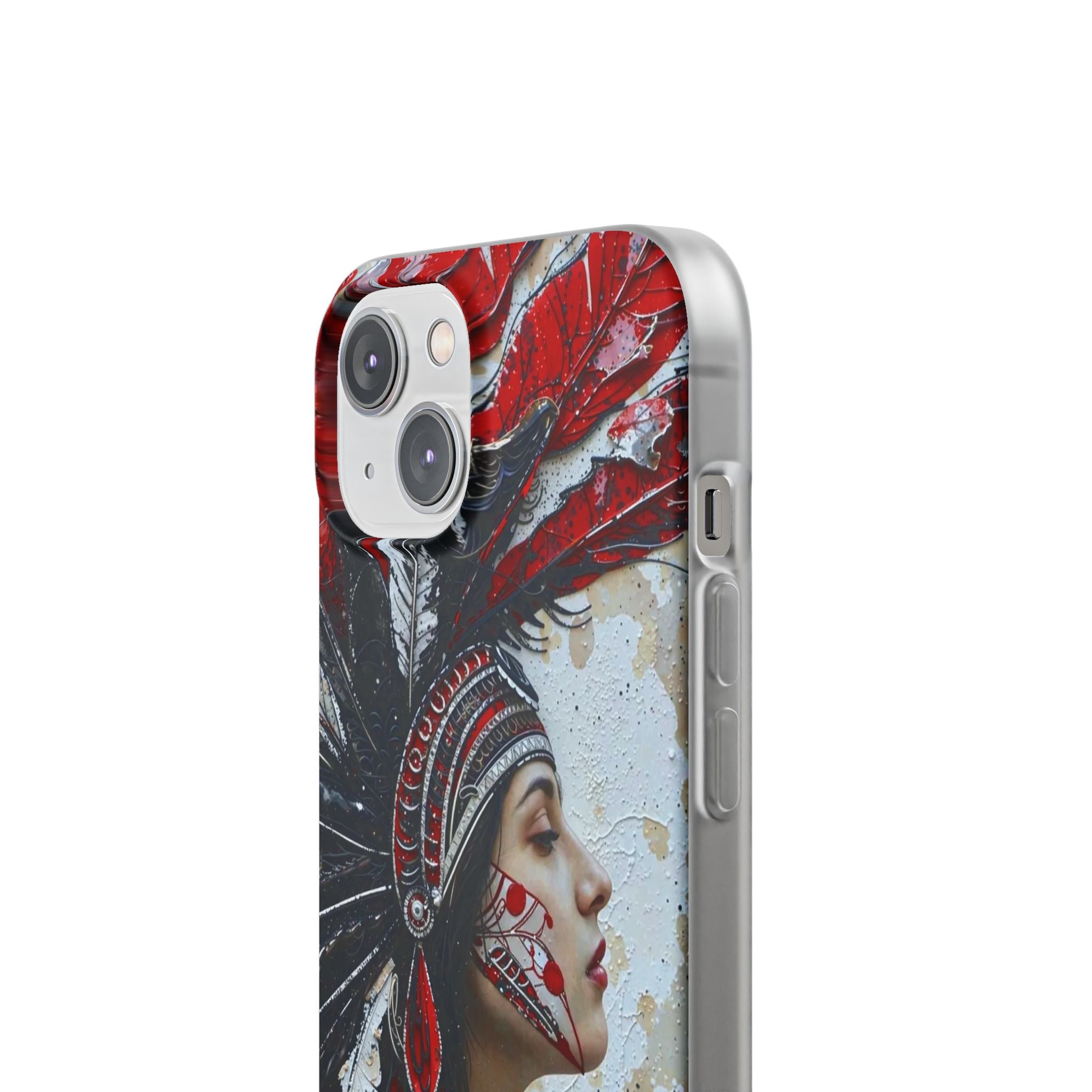 Aztec Silent Goddess – Flexi Phone Case (iPhone & Samsung • Clear TPU • Made in USA • Personalized Option)