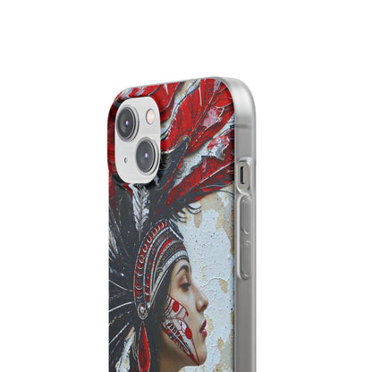 Aztec Silent Goddess – Flexi Phone Case (iPhone & Samsung • Clear TPU • Made in USA • Personalized Option)