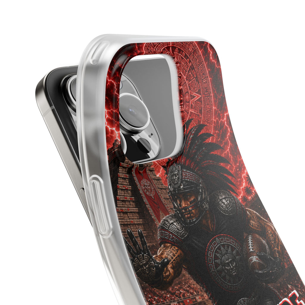 Aztec Football Warrior – Flexi Phone Case (iPhone & Samsung • Clear TPU • Made in USA • Personalized Option)