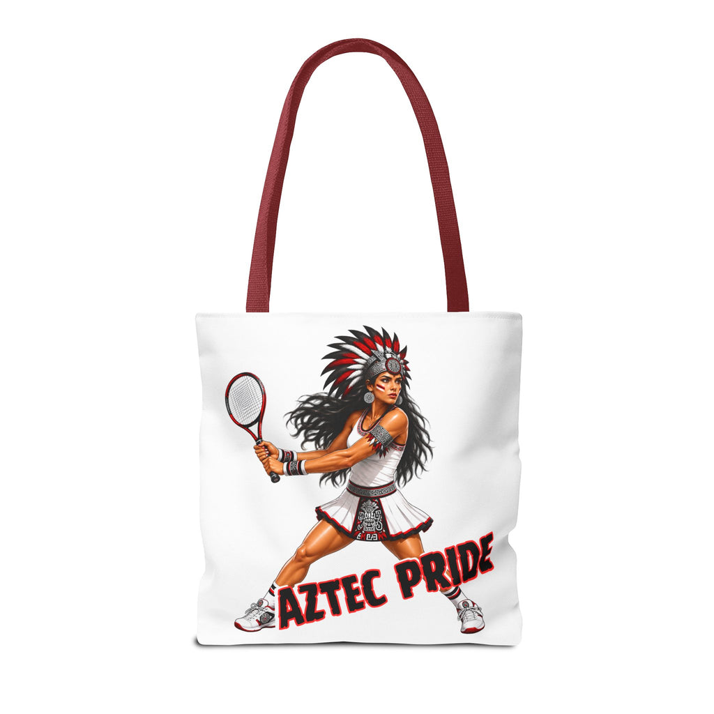 Aztec Tennis Female Warrior Tote Bag | Aztec-Inspired AI Art • Made & Shipped in the USA • 🚚 FREE USA Shipping • FREE Personalization