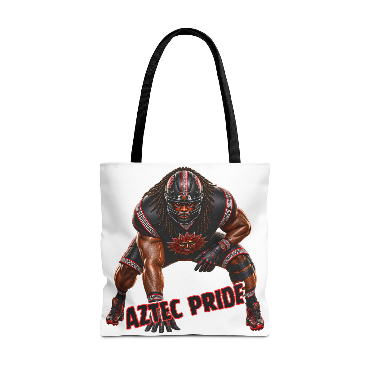 Aztec Football O-Line Warrior Tote Bag | Aztec-Inspired AI Art • Made & Shipped in the USA • 🚚 FREE USA Shipping • FREE Personalization