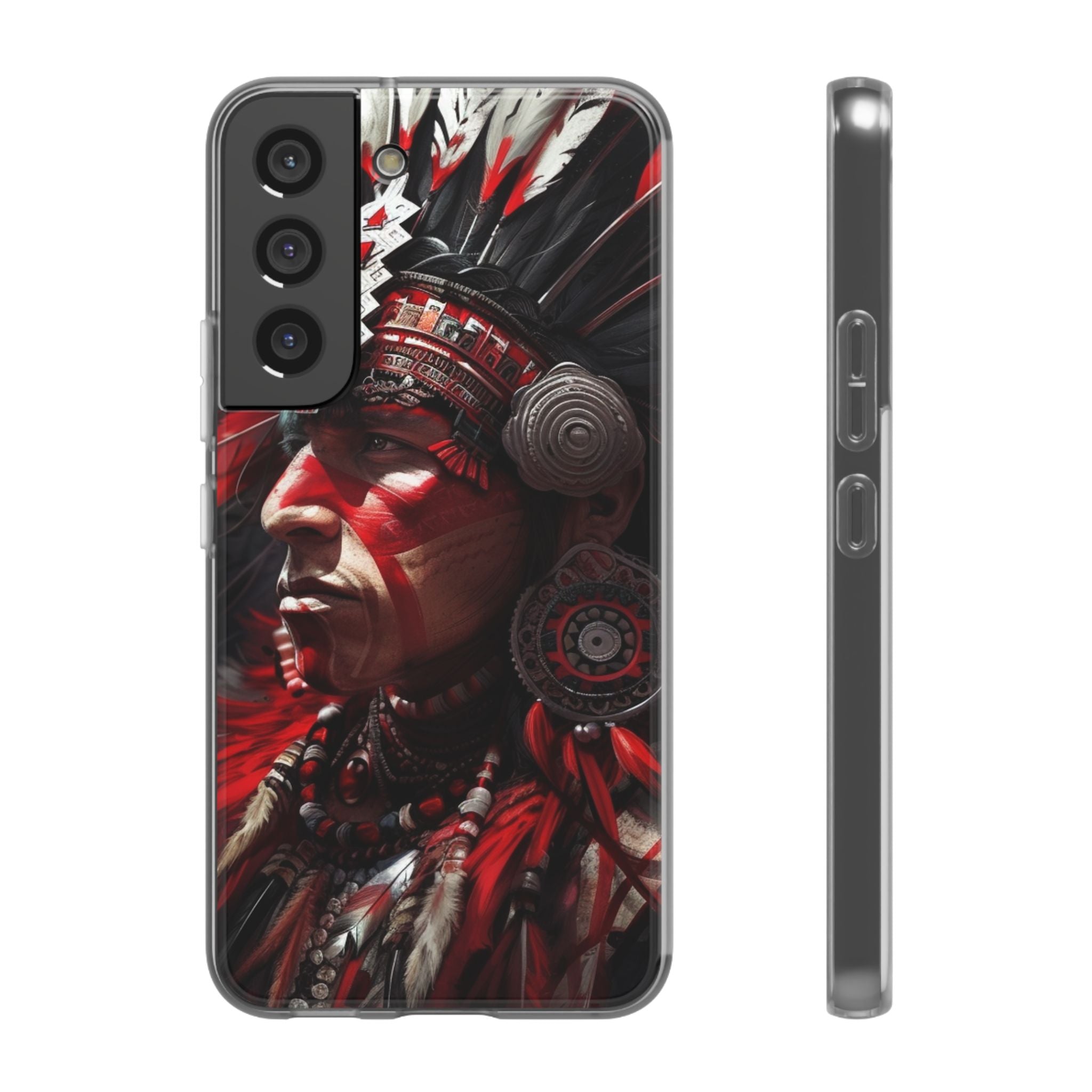 Aztec Loyal Warrior – Flexi Phone Case (iPhone & Samsung • Clear TPU • Made in USA • Personalized Option)