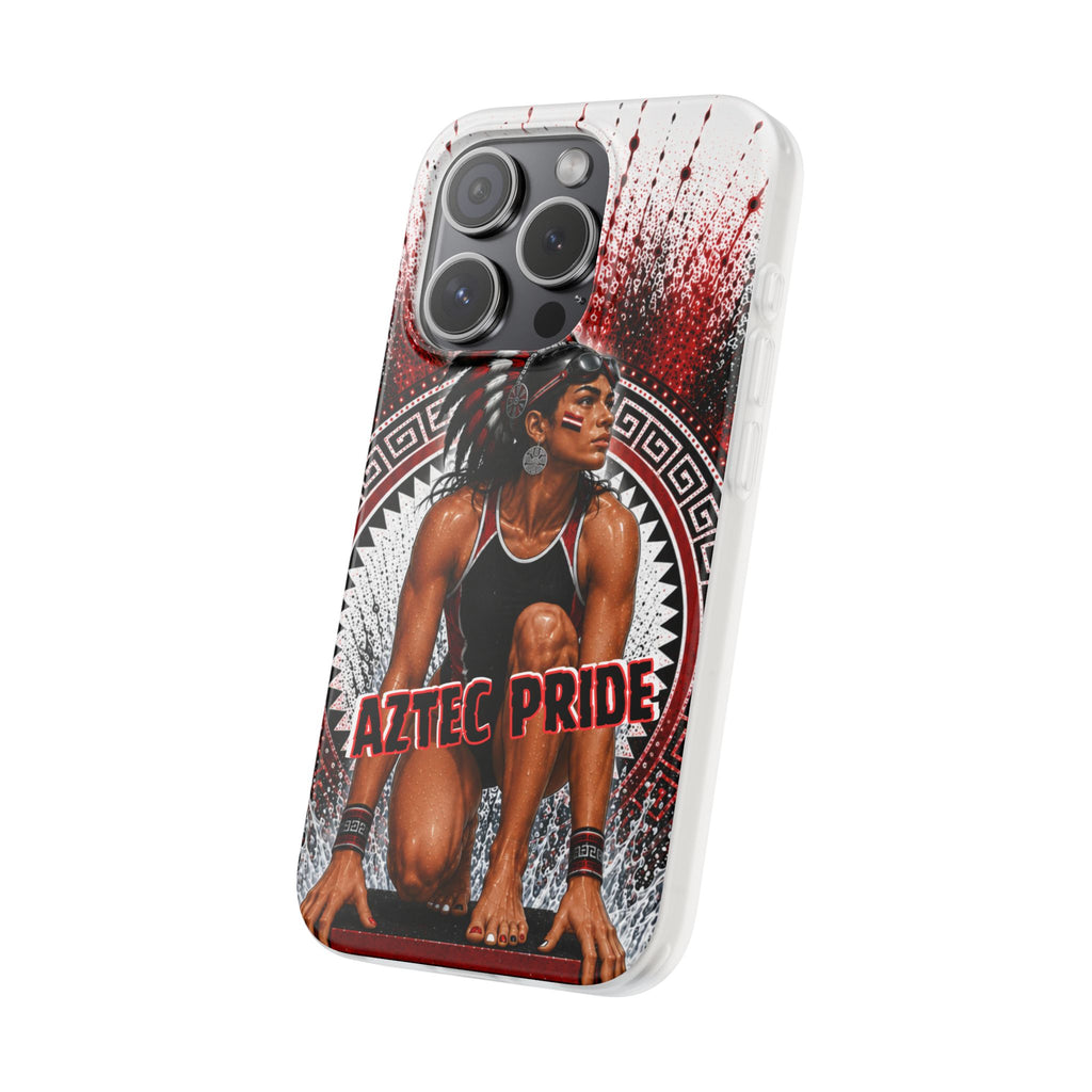 Aztec Swim & Dive Warrior – Flexi Phone Case (iPhone & Samsung • Clear TPU • Made & Shipped in the USA • 🚚 FREE USA Shipping • Personalized Option)