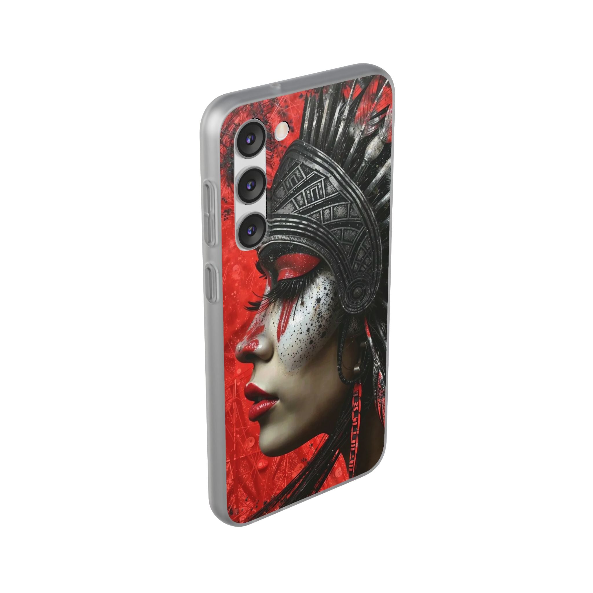 Aztec Fearless Goddess – Flexi Phone Case (iPhone & Samsung • Clear TPU • Made in USA • Personalized Option)