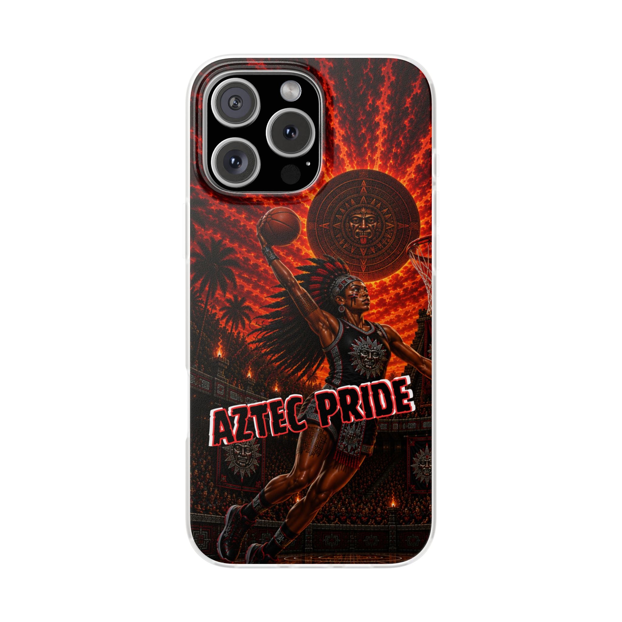 Aztec Basketball Female Warrior – Flexi Phone Case (iPhone & Samsung • Clear TPU • Made & Shipped in the USA • 🚚 FREE USA Shipping • Personalized Option)