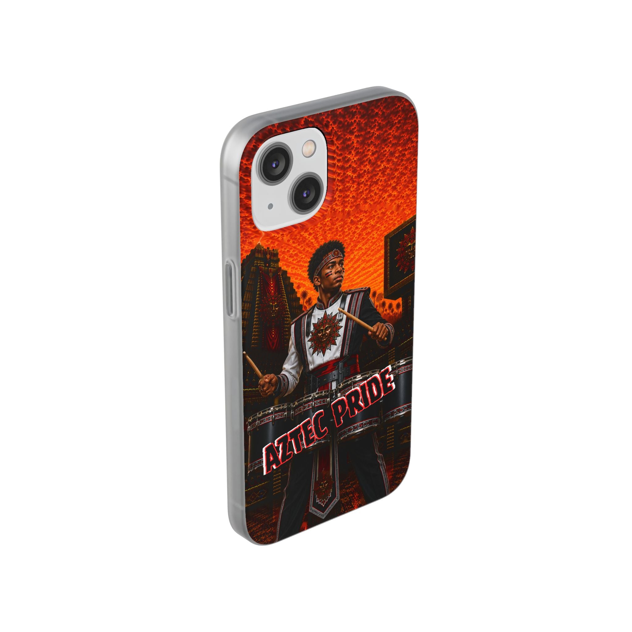 Aztec Band Warrior – Flexi Phone Case (iPhone & Samsung • Clear TPU • Made & Shipped in the USA • 🚚 FREE USA Shipping • Personalized Option)