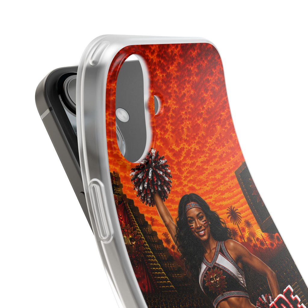 Aztec Cheerleader Warrior – Flexi Phone Case (iPhone & Samsung • Clear TPU • Made & Shipped in the USA • 🚚 FREE USA Shipping • Personalized Option)