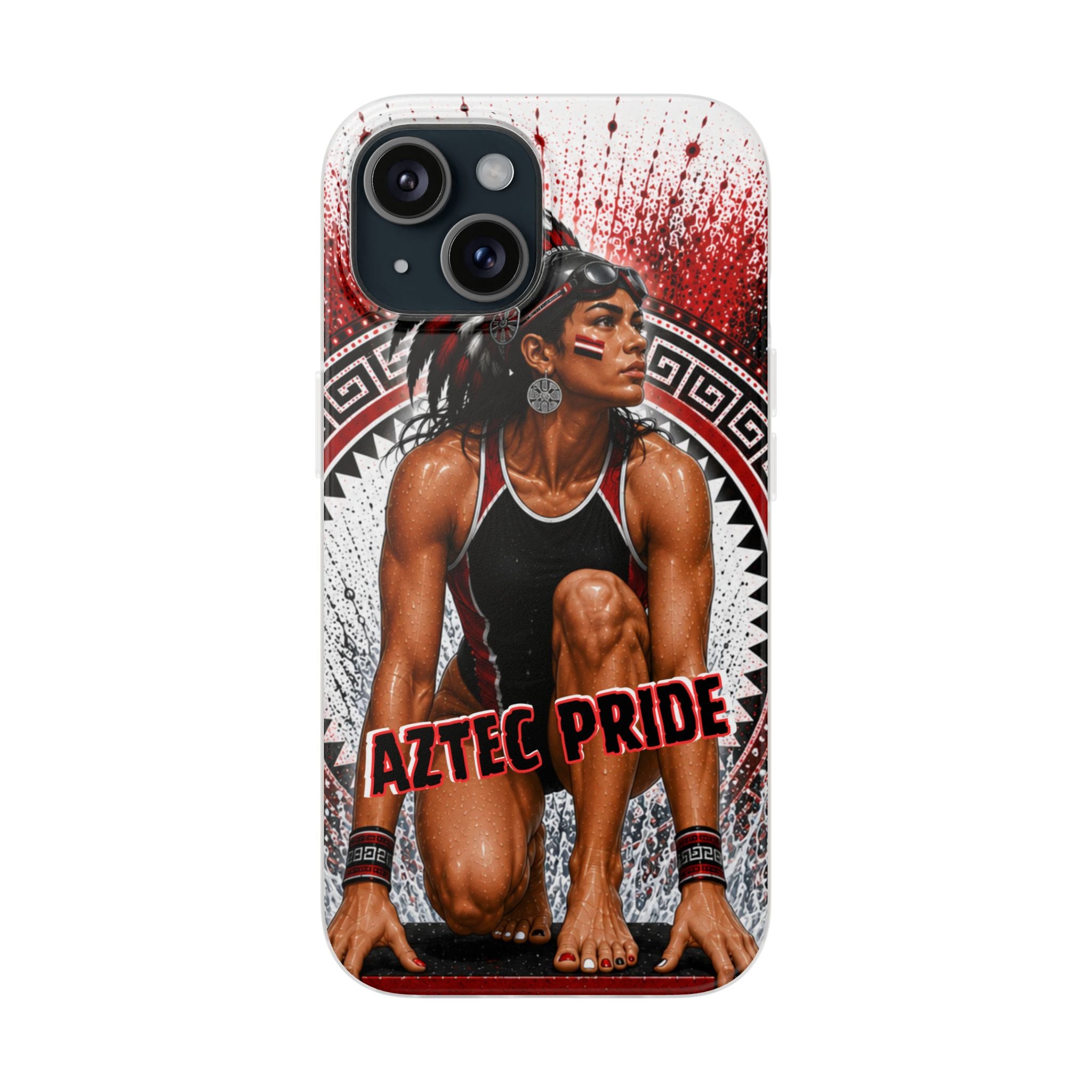 Aztec Swim & Dive Warrior – Flexi Phone Case (iPhone & Samsung • Clear TPU • Made & Shipped in the USA • 🚚 FREE USA Shipping • Personalized Option)