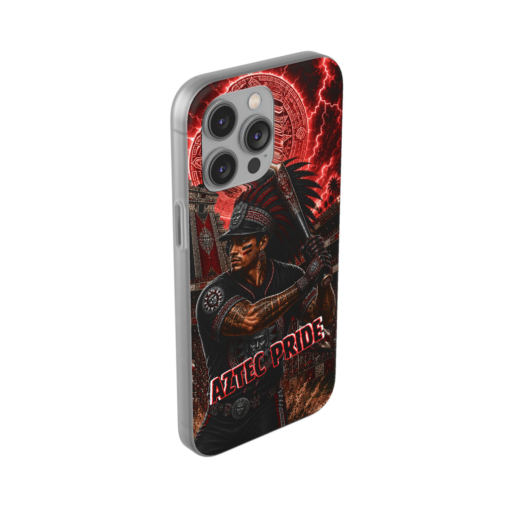 Aztec Baseball Warrior – Flexi Phone Case (iPhone & Samsung • Clear TPU • Made & Shipped in the USA • 🚚 FREE USA Shipping • Personalized Option)